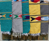 Mexican Blanket ~ Manta de Pescado (Teal) - SHIPS FREE!