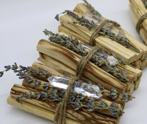 Palo Santo + Lavendar + Quartz point in a BOX