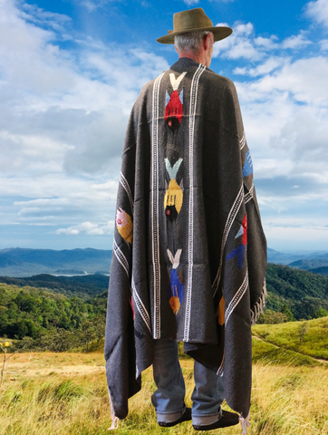 Mexican Blanket ~ Manta de Pescado (Charcoal) - SHIPS FREE!
