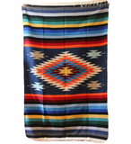 Mexican Blanket ~ Aztec Diamond Design (Steel Blue) - SHIPS FREE!