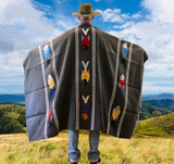 Mexican Blanket ~ Manta de Pescado (Charcoal) - SHIPS FREE!