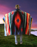 Mexican Blanket ~ Aztec Diamond Design (Navy) - SHIPS FREE!