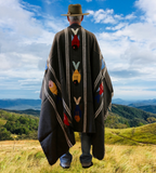 Mexican Blanket ~ Manta de Pescado (Charcoal) - SHIPS FREE!