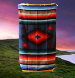 Mexican Blanket ~ Aztec Diamond Design (Navy) - SHIPS FREE!