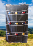 Mexican Blanket ~ Manta de Pescado (Charcoal) - SHIPS FREE!
