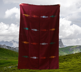 Mexican Blanket ~ Thunderbird (Wine) - SHIPS FREE!