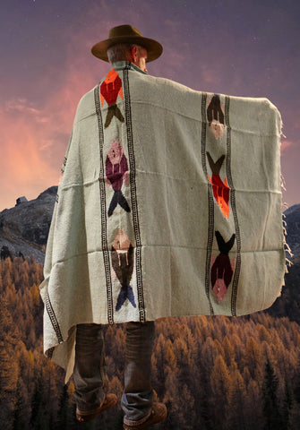 Mexican Blanket ~ Manta de Pescado (Powder Blue) - SHIPS FREE!