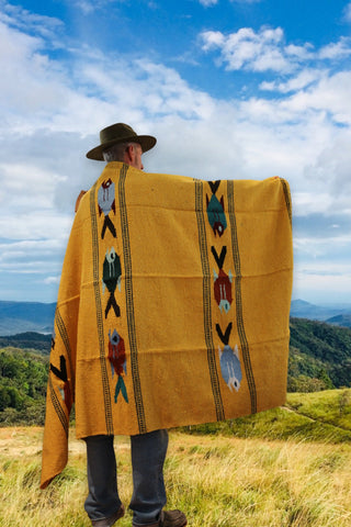 Mexican Blanket ~ Manta de Pescado (Gold) - SHIPS FREE!