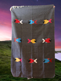 Mexican Blanket ~ Manta de Pescado (Charcoal) - SHIPS FREE!